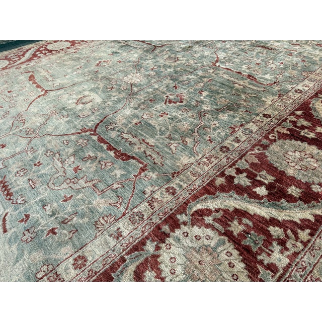 8ft 11in × 12ft2in Vintage Pakistani Hand-Knotted Wool and Silk Area Rug For Sale - Image 13 of 15