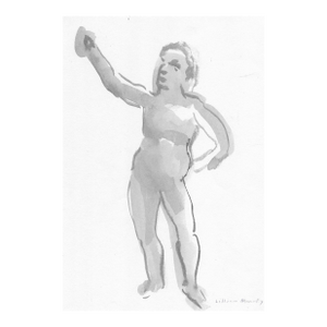 1960s Lillian Manney Male Nude Watercolor Painting