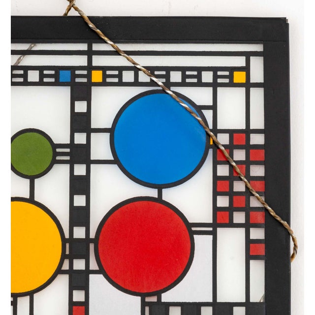 Modern After Frank Lloyd Wright Avery Coonley House Design Glass Panel For Sale - Image 3 of 8