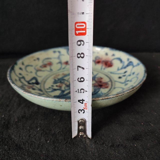 Chinese Ceramic Plate,Blue and White Porcelain Plate Hand Painted Flowers Pattern For Sale - Image 10 of 11