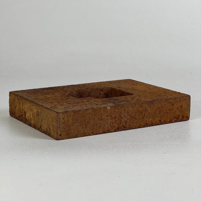 Unique Salvaged Heavy Solid Metal Object With House/Bottle Design as Art Sculpture For Sale - Image 10 of 10