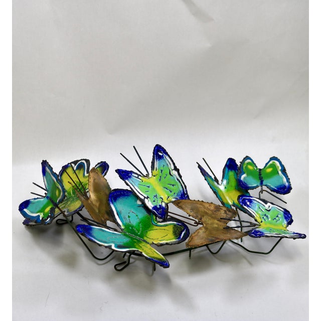 Mid-Century Modern Signed 1968 Curtis Jeré Enameled Butterfly Swarm Wall Sculpture For Sale - Image 3 of 14