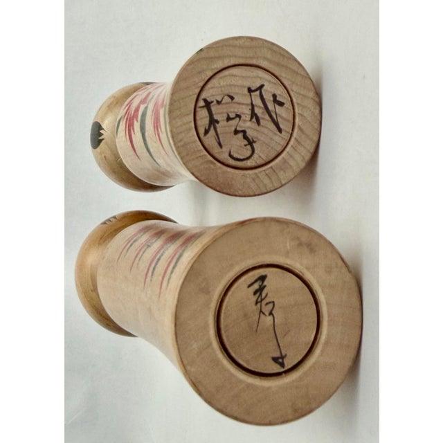 Tan Three Vintage Kokeshi Dolls For Sale - Image 8 of 10