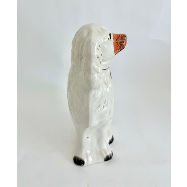 Antique 19th C White Staffordshire Spaniel Mantel Dogs - A Pair For Sale - Image 12 of 18