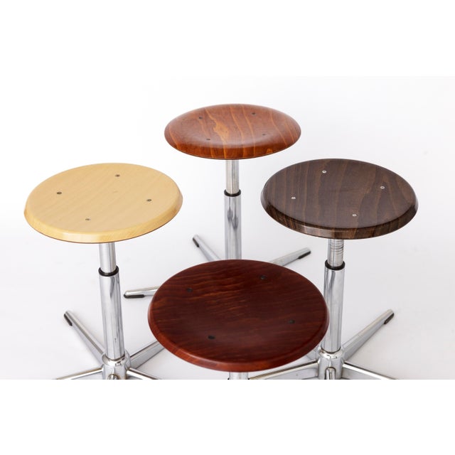 Vintage Industrial Stools in Chrome, 1970s, Set of 4 For Sale - Image 3 of 18