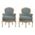 Pair of French Painted Three-Leg Louis XV Style Bergère Lounge Chairs | C. 1940 For Sale