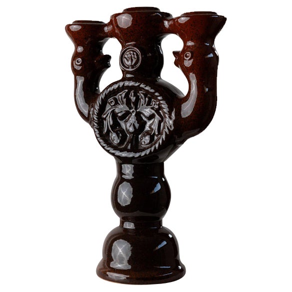 Large Vintage Brutalist Ceramic Candleholder, Estonia, 1960s For Sale