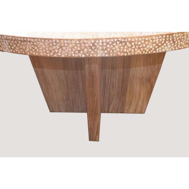 Brown Andrianna Shamaris Impressive Shell Inlay Teak Wood Dining Table For Sale - Image 8 of 18