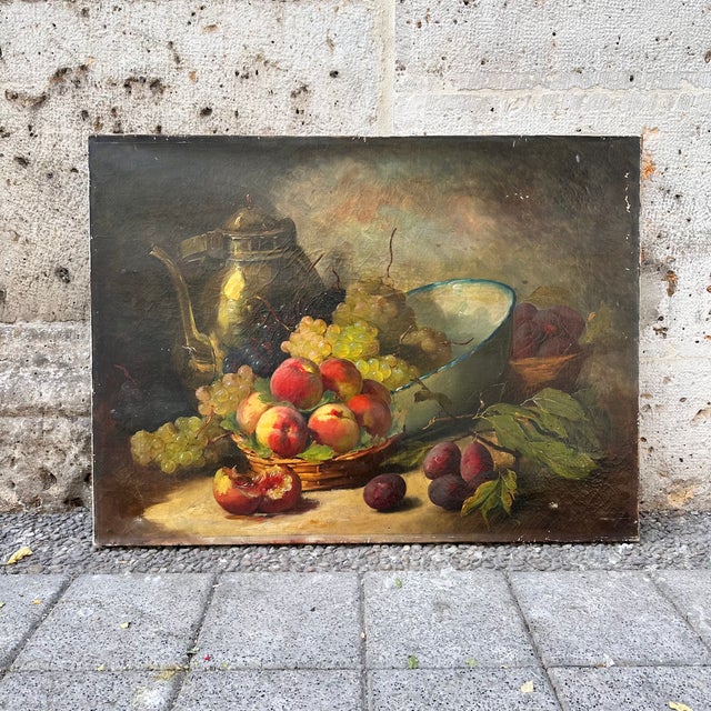 Alfred-Arthur Brunel De Neuville, Bodegón De Frutas, 1800s, Oil on Canvas For Sale - Image 4 of 18