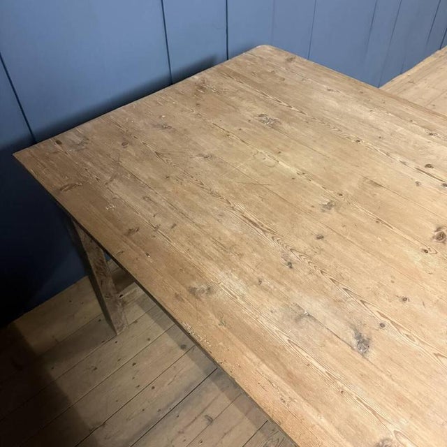 French Farmhouse Dining Table with Pine Top and Oak Base For Sale - Image 13 of 18