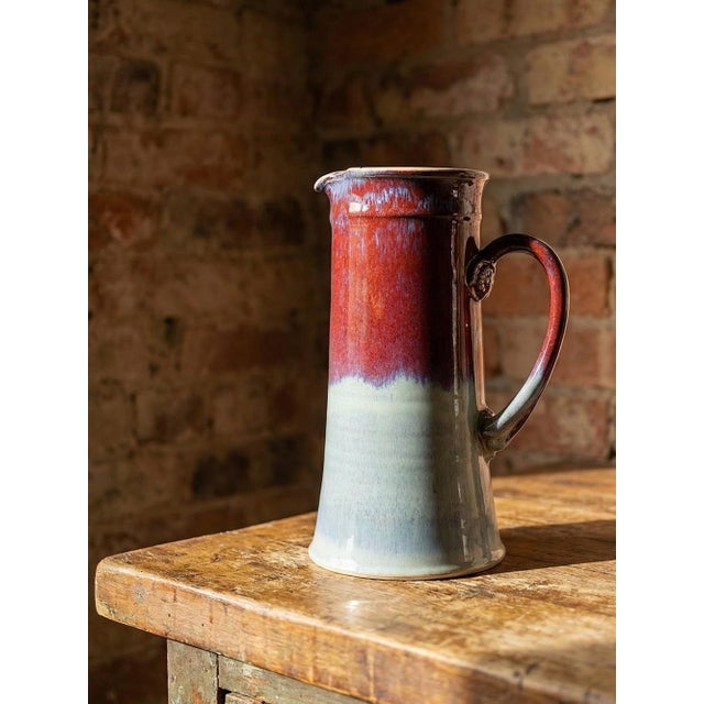 Magnificent, very large stoneware jug/pitcher, hand-thrown and signed Lévéjac, from the workshop of Michel Goldstyn, a...