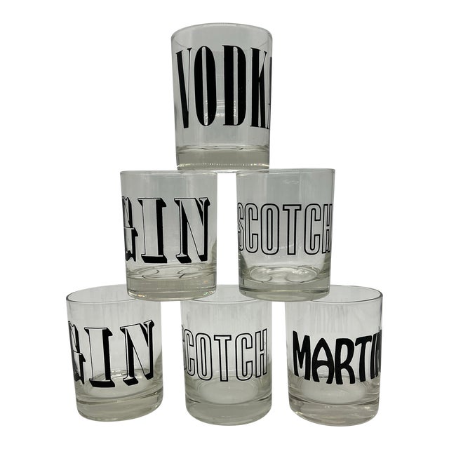 Mid Century Spirits Glasses - Set of 6 For Sale