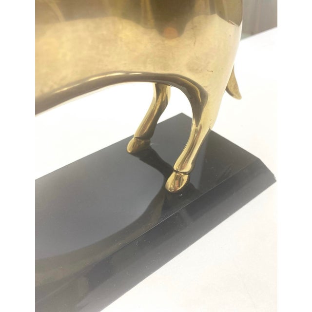 1950s Vintage Brass Bull Statue Sculpture For Sale In Louisville - Image 6 of 9