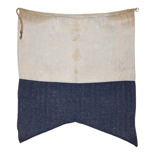 Large Vintage Cotton Nautical Signal Flag For Sale