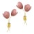 Contemporary Italian 2-Branch Pink Murano Glass Tulip Flower Gold Brass Sconces - a Pair For Sale
