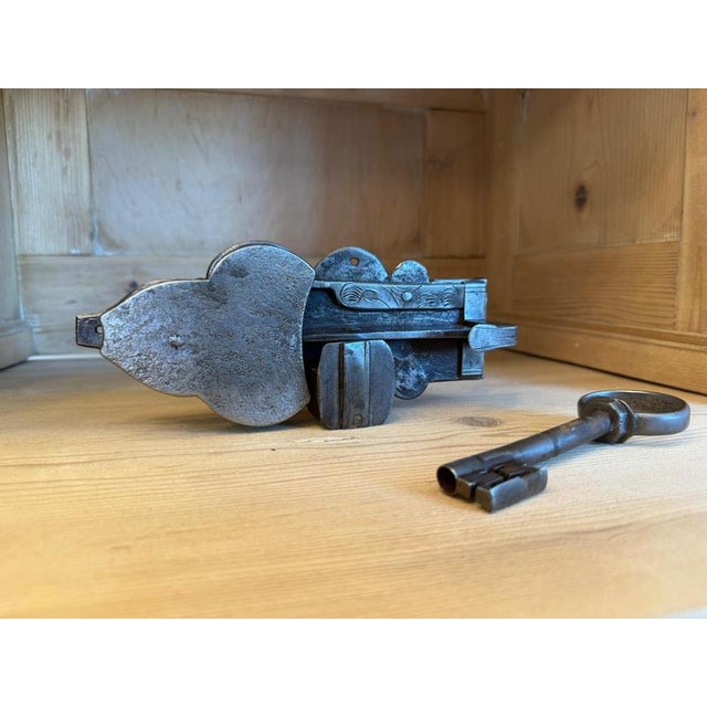 Baroque Iron Door Lock with Key, Set of 2 For Sale - Image 6 of 10