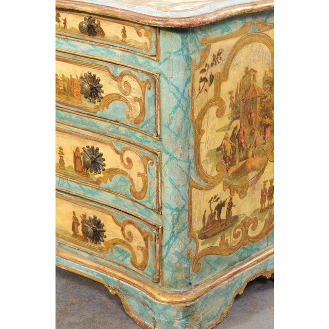 18th C Italian Lacca Povera Chest From Italy For Sale - Image 9 of 13