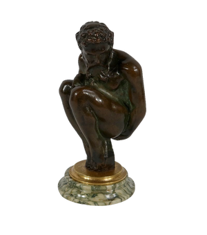 L’Homme Accroupi, Late 1800s, Bronze