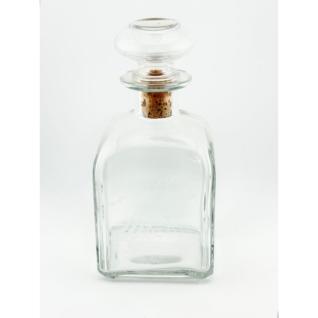 Vintage Italian Etched Glass Sailboat Decanter For Sale In New Orleans - Image 6 of 8