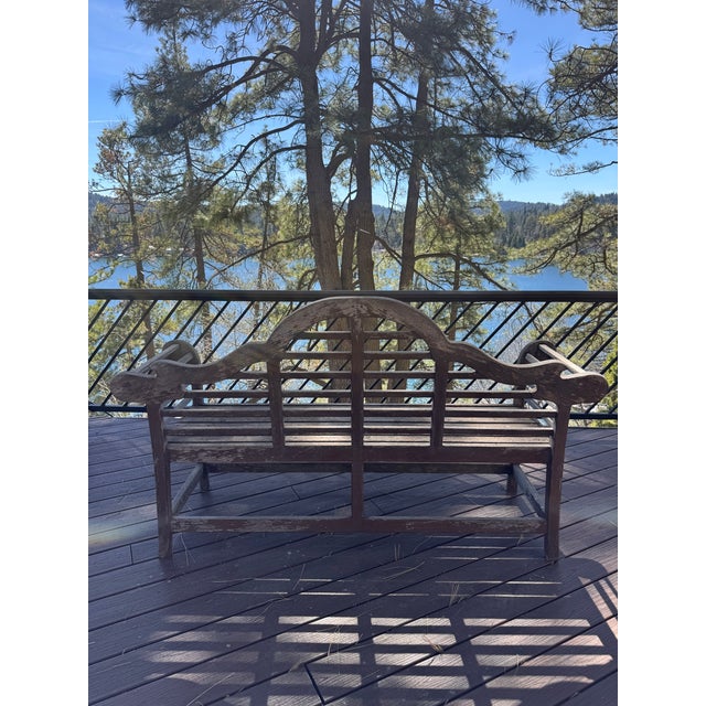 Vintage Teak Garden Bench For Sale - Image 10 of 17