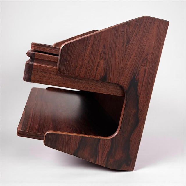 Mid-Century Modern Wall-Mounted Nightstand in Rosewood from Østergaard, Denmark, 1960s For Sale - Image 3 of 11