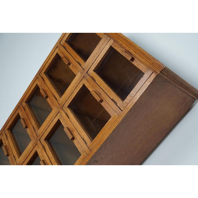 Vintage Dutch Oak Haberdashery Shop Cabinet, 1930s For Sale - Image 4 of 15