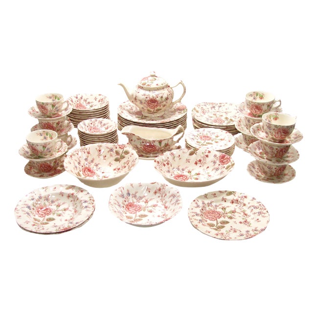 Vintage English Rose Chintz China Service Set of 75 Chairish