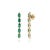 Dark Green 1.87ct Octagon Emerald & Diamond Linear Dangle Earrings in 14k Yellow Gold- A Pair For Sale - Image 8 of 13