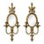 Pair of Vintage Solid Brass Japanese Hollywood Regency Mirrored Wall Sconces For Sale