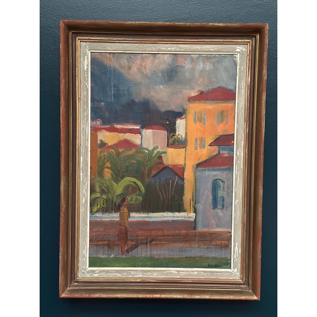 Åke Liljeson, Canvas Southern Landscape, 1960s, Oil on Canvas For Sale - Image 15 of 18