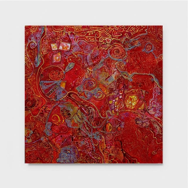 This is a one-of-a-kind original abstract painting by San Diego artist, Alexander Arshansky. Its dimensions are 24" x 24"...