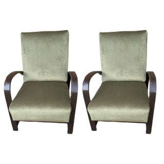 Set of Adjustable Lounge Chairs by Jindřich Halabala, 1930s For Sale