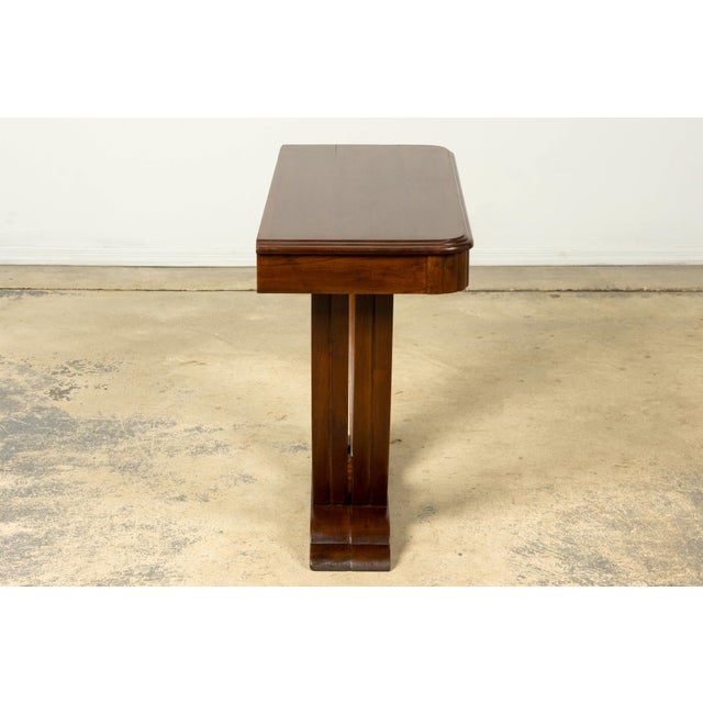 1930s French Art Deco Walnut Console Table For Sale - Image 12 of 18