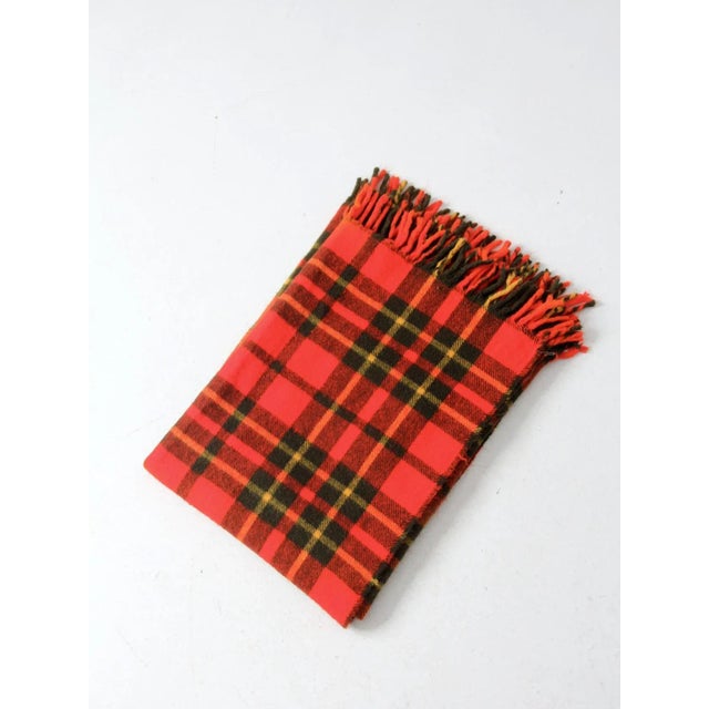 Red Vintage Faribo Plaid Throw Blanket For Sale - Image 8 of 11