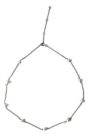 Pearl Necklace Collar Choker Adjustable
