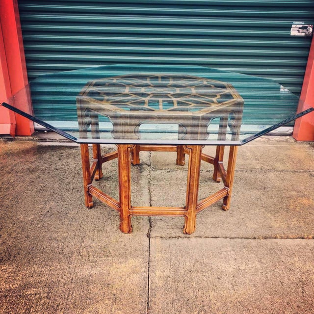 Vintage Thomasville “Mystique” Octagonal Dining Table W/Glass Top