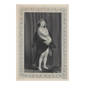 Antique Portrait Engraving of Helena Fourment After Peter Paul Rubens