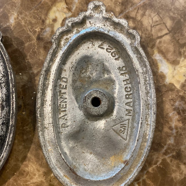 1920s 1920s Waverly Studios Cast Iron Hand Painted Curtain Tie Backs - Set of 2 For Sale - Image 5 of 6