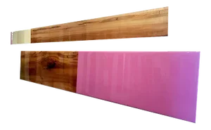 David E. Peterson, Leaner Set 2643, Contemporary Pastel Wooden Wall Sculpture, 2017