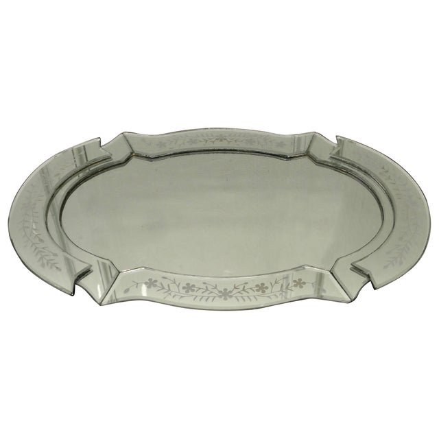 Silver Venetian Art Deco Cut Glass Mirror Wine Tray, 1930s For Sale - Image 8 of 8