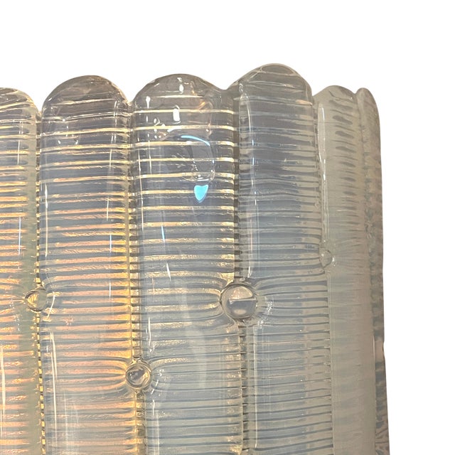 Ribbed Opaline Murano Sconces, 1960s, Set of 2 For Sale - Image 4 of 7