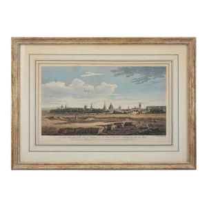Mid 18th Century Antique Oxford Engraving Framed