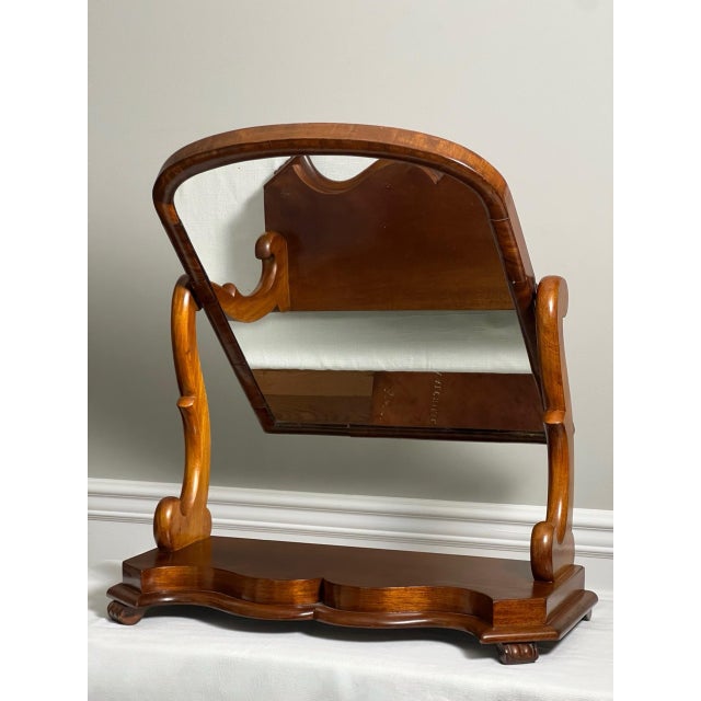 1910s English Large Victorian Style Mahogany Footed Dressing Table Mirror, 1910s For Sale - Image 5 of 14