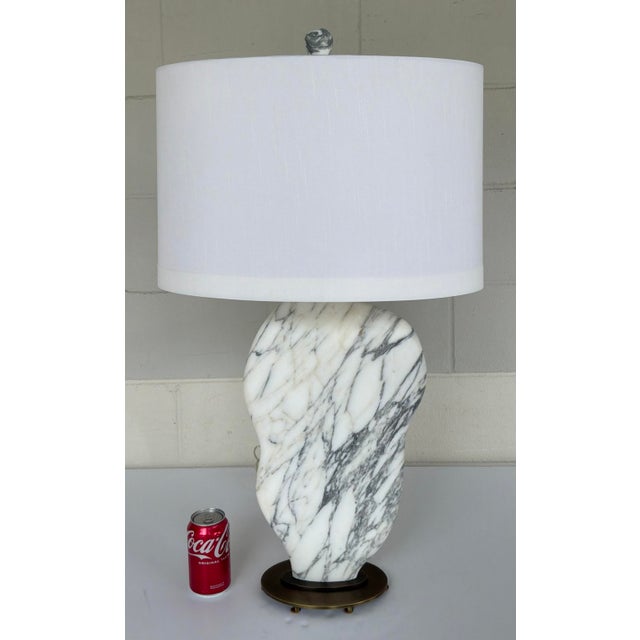 Revelation Modern White Arabestcato Marble Amulet Table Lamp For Sale - Image 4 of 5