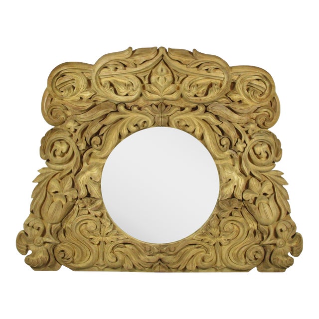 Hand Carved Southeast Asian Mirror For Sale