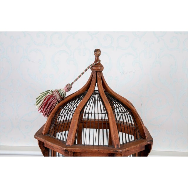 Antique Octagonal Molded Domed Bird Cage For Sale - Image 9 of 16