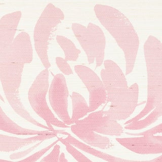 Sample - Schumacher Hana Sisal Wallpaper in Pink For Sale