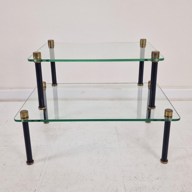 Modern French Modernist Glass and Brass Display Tables from P. Andrieux, 1930s, Set of 2 For Sale - Image 3 of 18