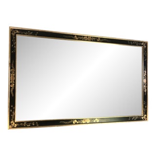 Vintage La Barge Chinoiserie-Style Black and Gold Mantel Mirror For Sale