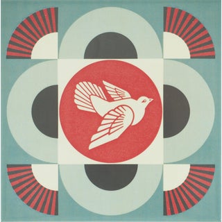 Shepard Fairey, Geometric Dove (Blue), Digital Print on Ceramic For Sale
